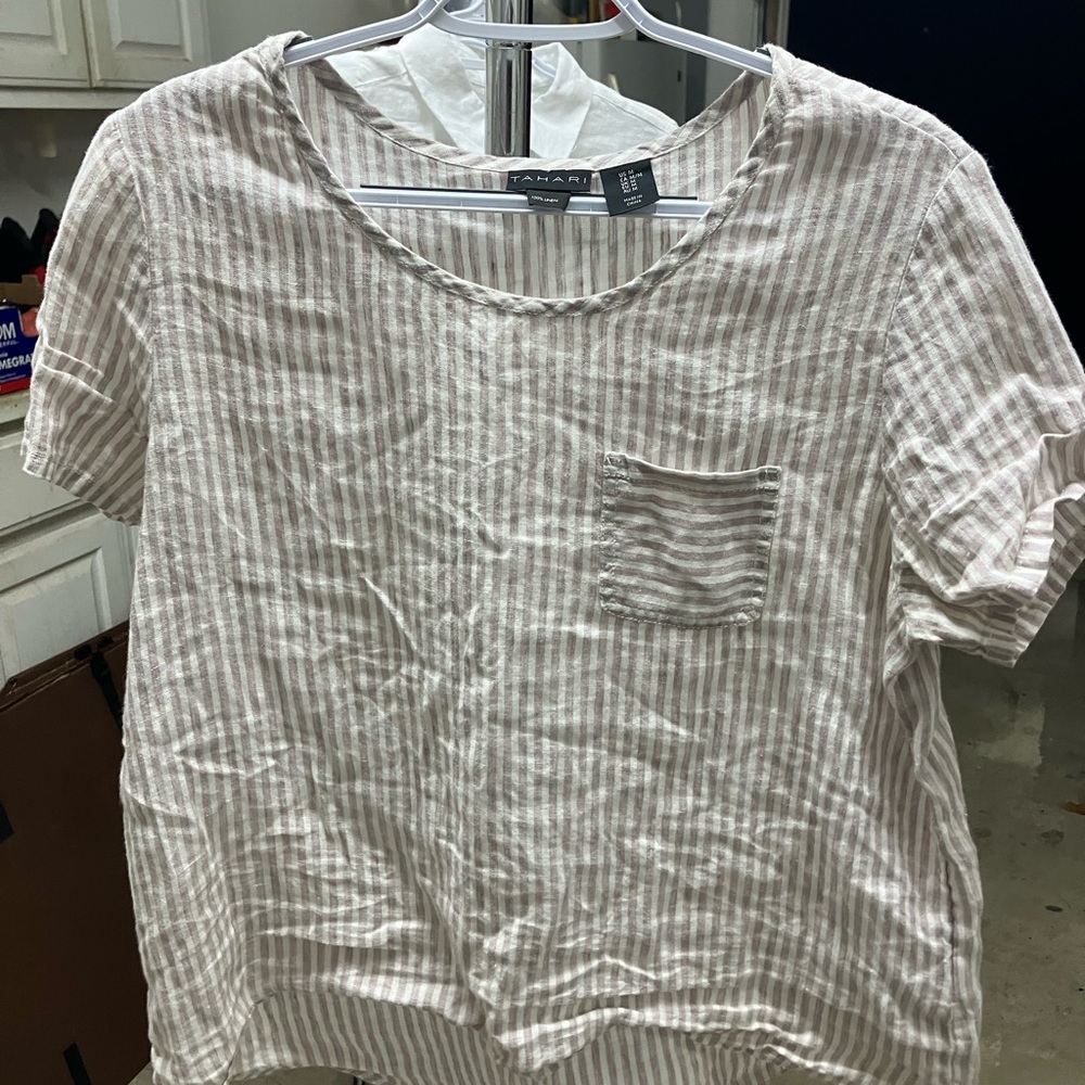 Lot of Two Tahari 100% Linen Women’s Tops.